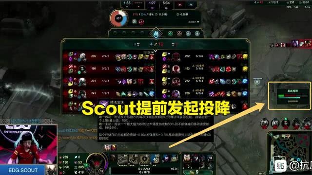 EDG惨败TES队员心态被打到爆破Scout最终一把直接建议屈服