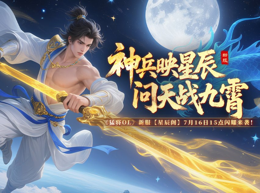 劍指星辰！《猛將OL》新服【星辰閣】7月16日燃爆江湖，豪禮先到先得！