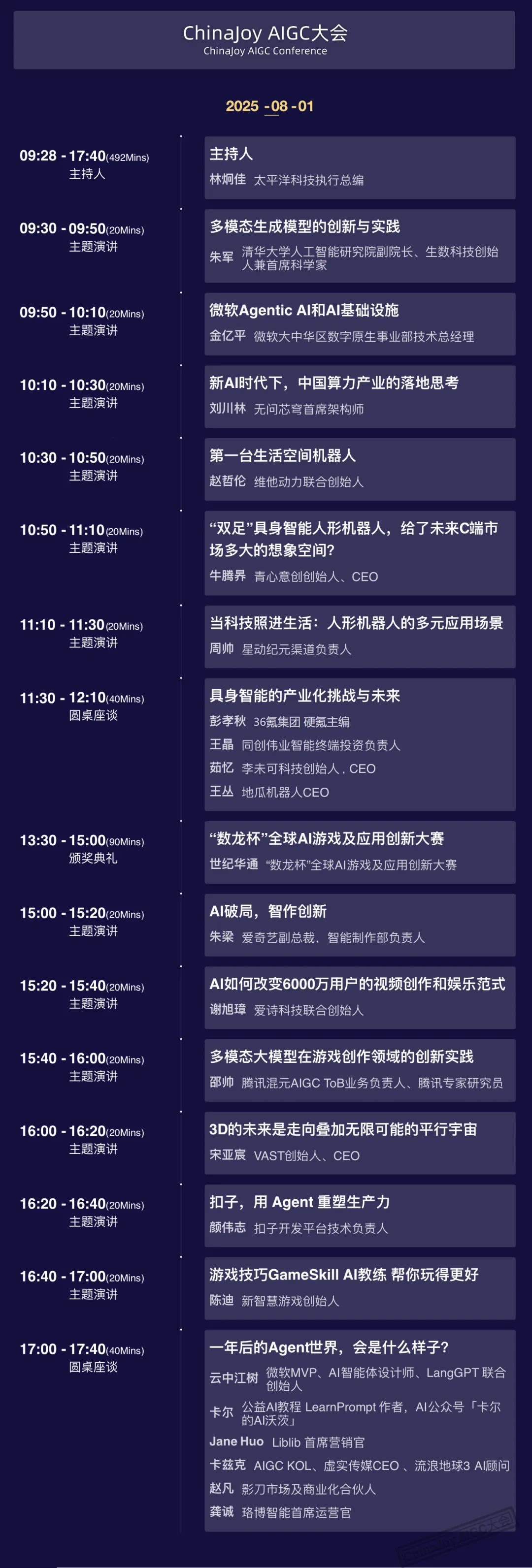 2025 ChinaJoy AIGC大會全嘉賓議程發(fā)布